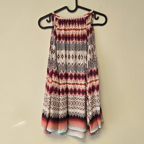 Jessica Simpson Shayna Aztec Sunburst Print Cold Shoulder Peasant Top L - Picture 6 of 11